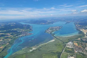 Schöner Bodensee und Rheinfall (Schweiz) Rundflug
