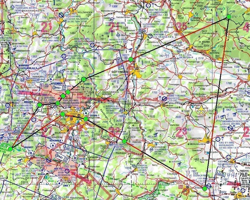 Großer Rundflug über Kassel / Edersee / Wartburg / Brocken