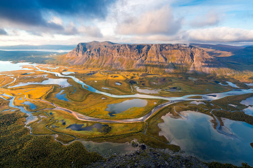 Private flight over Sweden's Rappa Valley