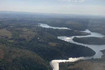 La plaine du Forez vue du ciel