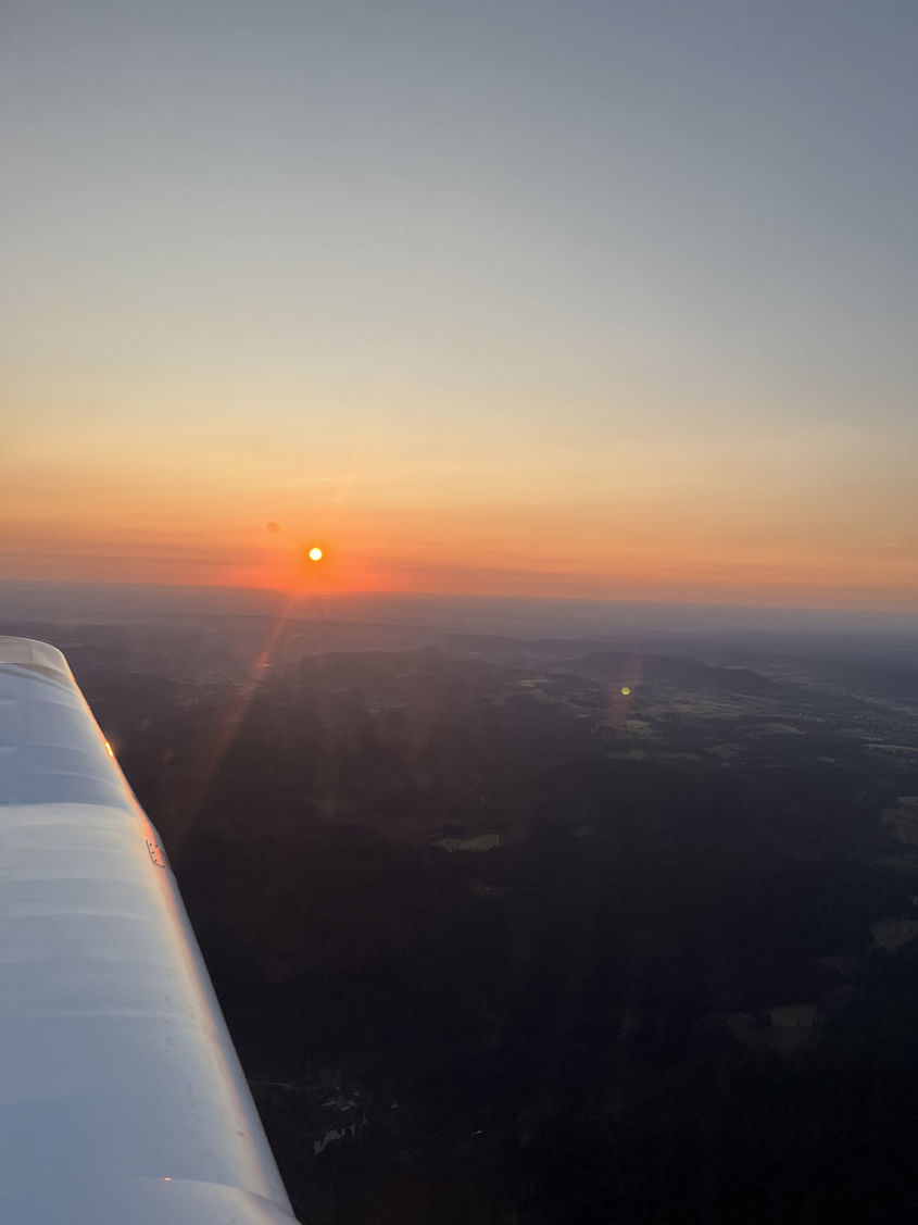 Vol coucher de soleil Vosges Alsace