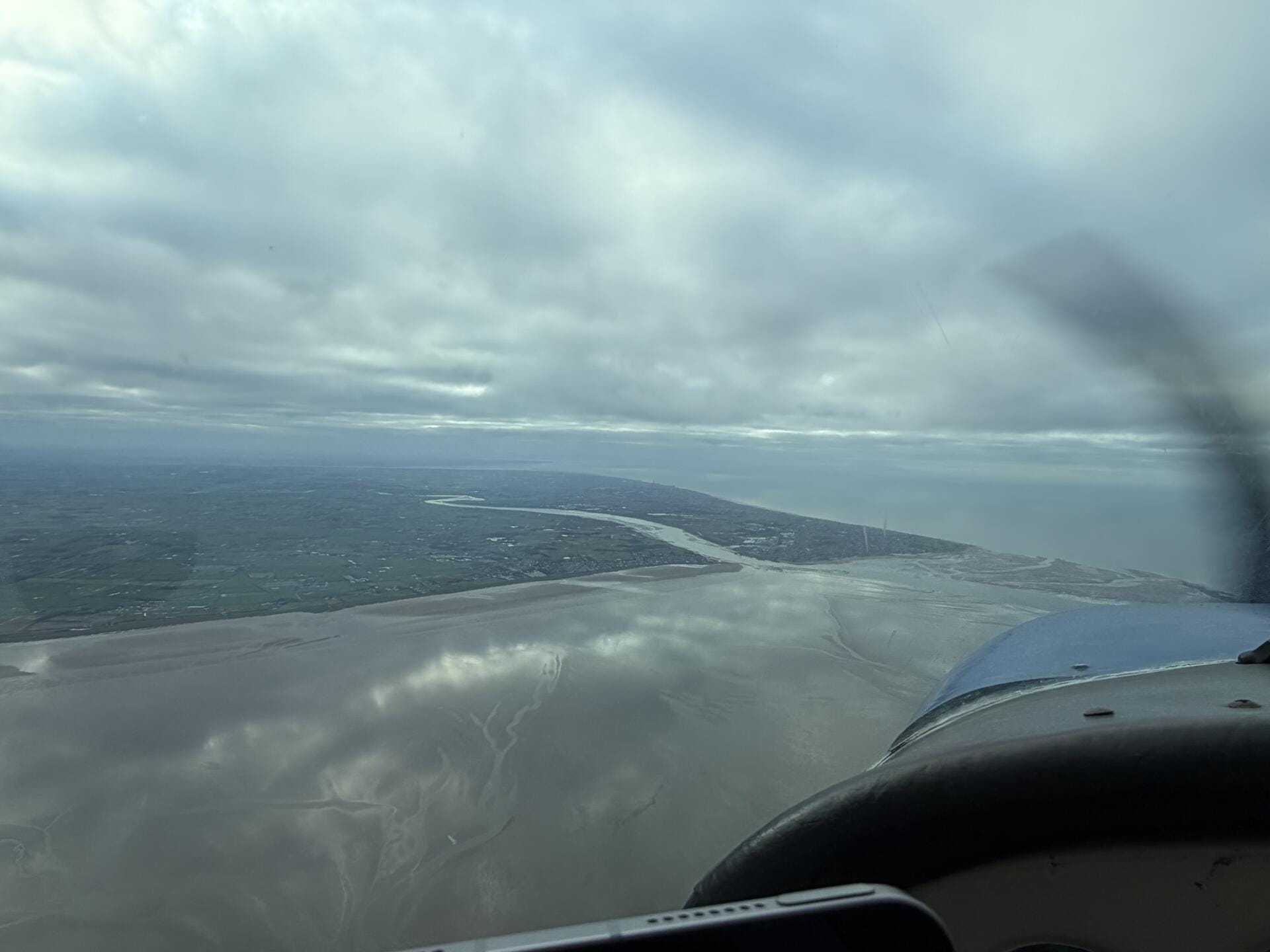 View of the Fylde looking towards Fleetwood and Blackpool