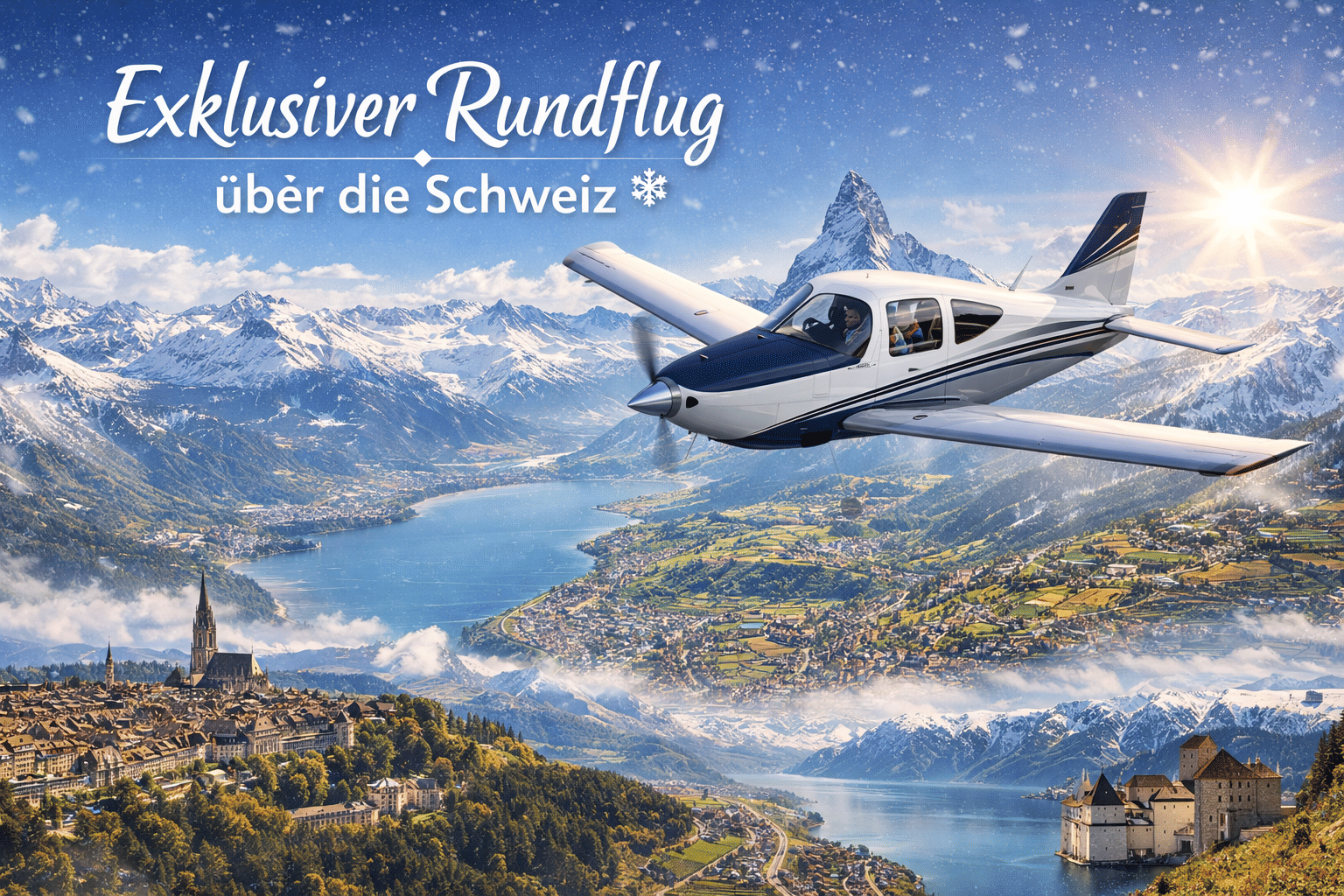 Exklusiver Rundflug über die Schweiz