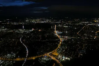Nachtflug über Hannover