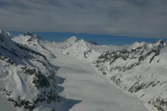 Berner Alpen, Rhonetal und Landung in Sion