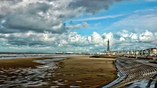 Sightseeing flight of Blackpool coast