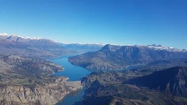 Alpes du Sud, lac de Serre-Ponçon, via lac de Sainte-Croix