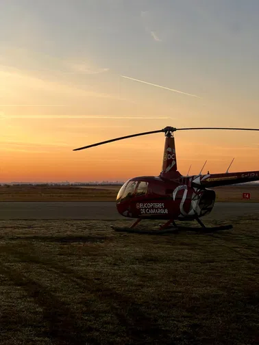 Hélicoptère, balade en Camargue