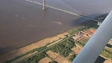 The Humber Bridge and Lincolnshire Coastline from the Air