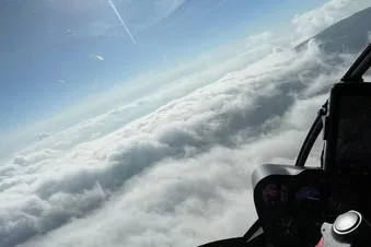 Im Helikopter über Basel und das Baselbiet