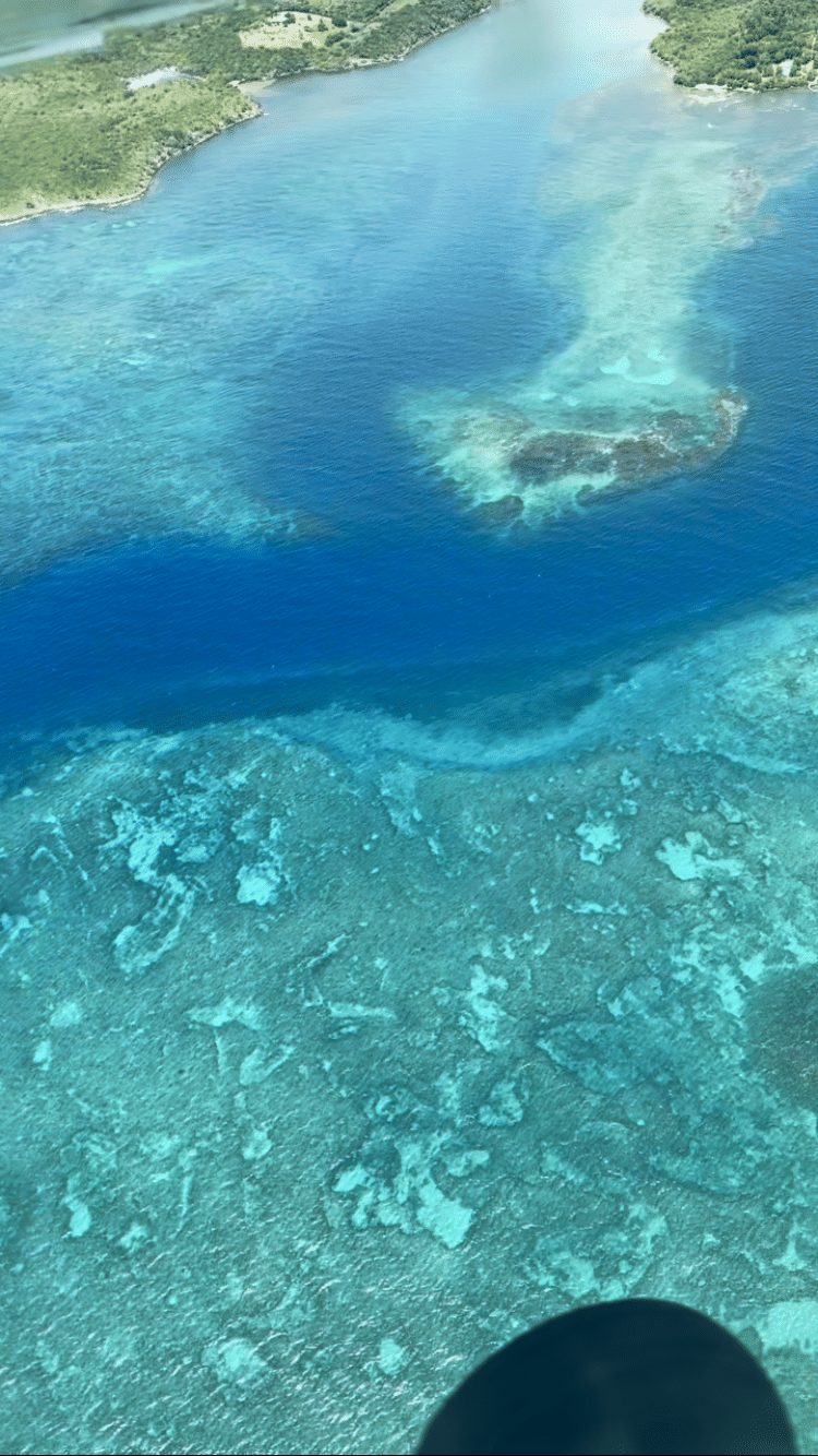 Vue du ciel du récif de la Taupinière