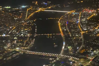 Die Elbe mit der Waldschlösschenbrücke, der Alberbrücke, der Augustusbrücke