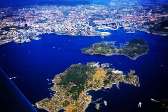 Flying over Oslo in Norway, take off from Kjeller