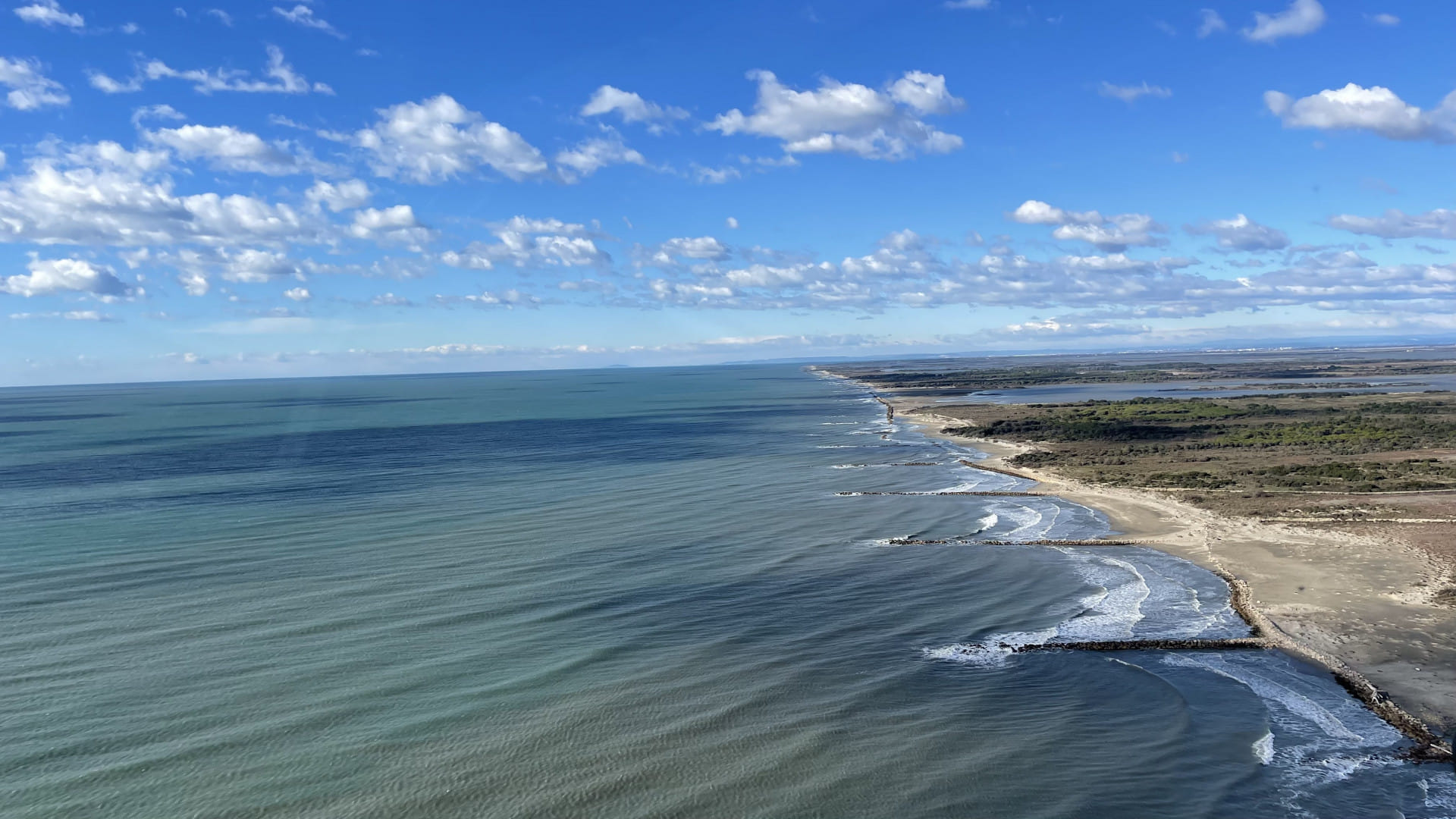 Vol Camargue jusqu'à Sète en hélicoptère R66 !