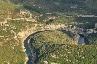 Les gorges de l'Ardèche vue du ciel