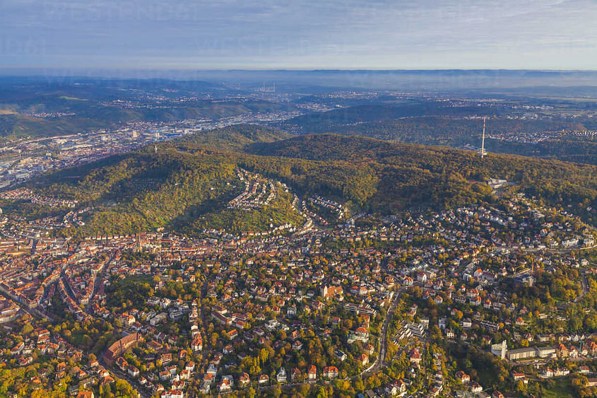 Rundflug über Stuttgarter Innenstadt