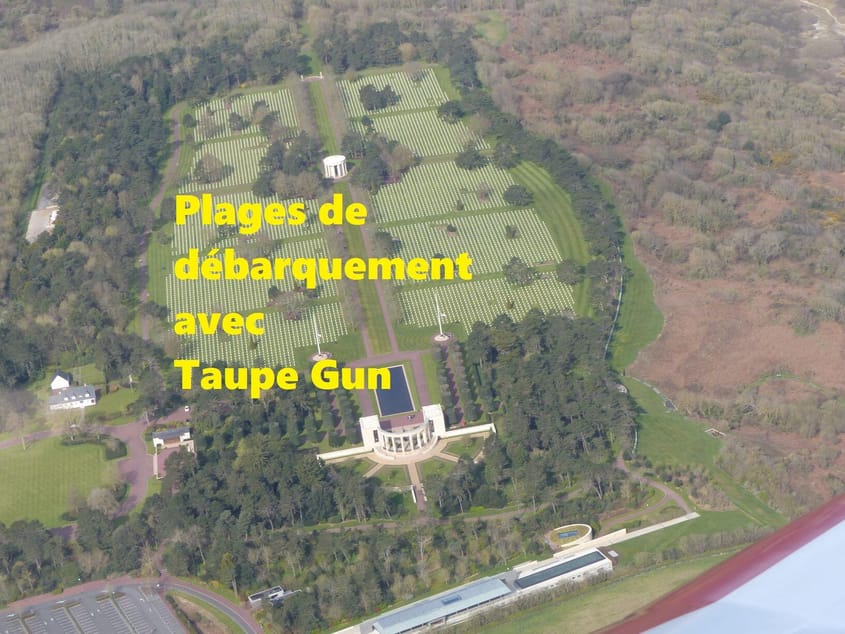 Survol des plages du débarquement en Normandie