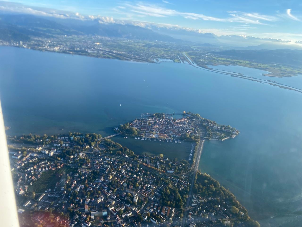 The famous Lindau Island in the middle of lake Constance