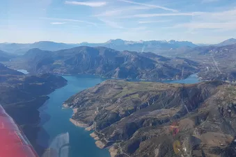 Alpes du Sud, lac de Serre-Ponçon, via lac de Sainte-Croix