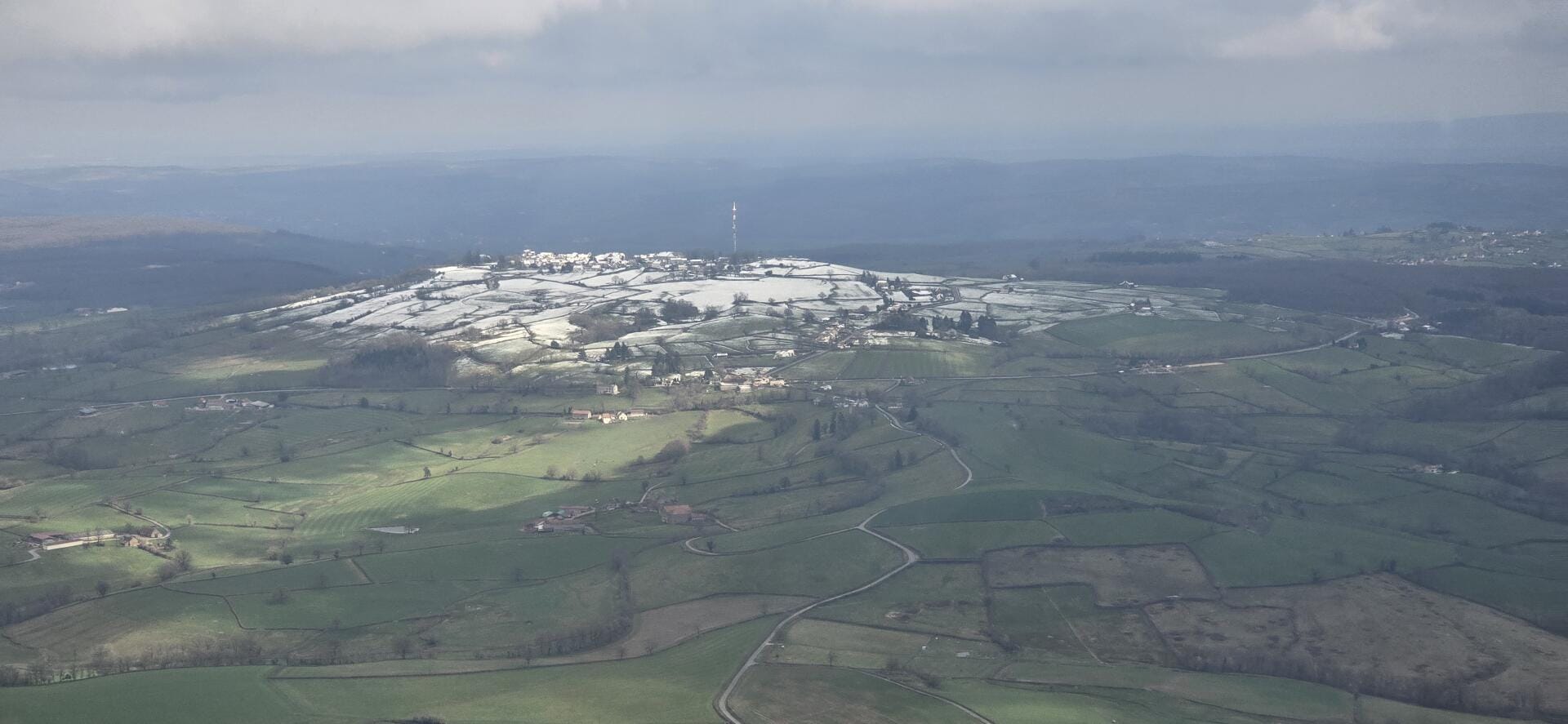 La campagne Charolaise en avion à train rentrant