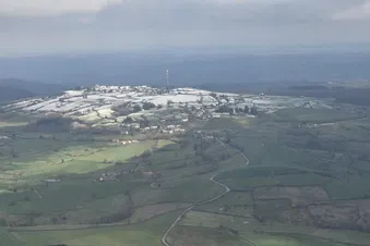 La campagne Charolaise en avion à train rentrant