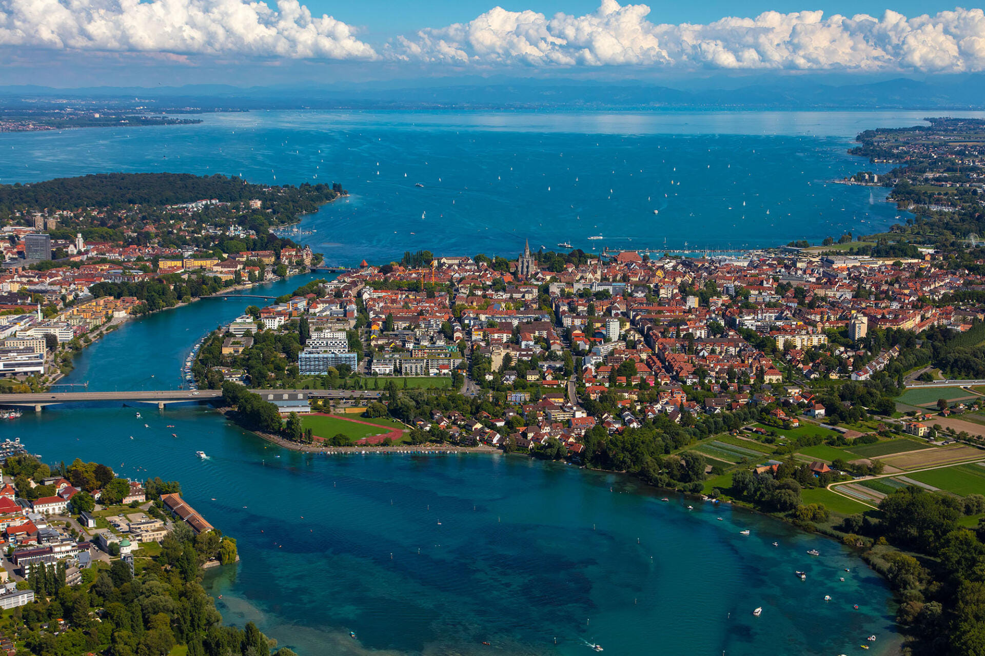 Bodensee-Rundflug: Lindau, Friedrichshafen & Konstanz