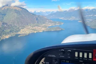 Flight over Como Lake