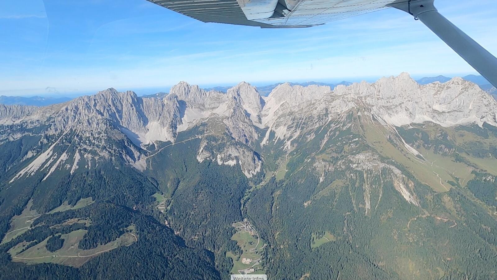 Alpenflug, Wilder Kaiser, Landung in Zell am See