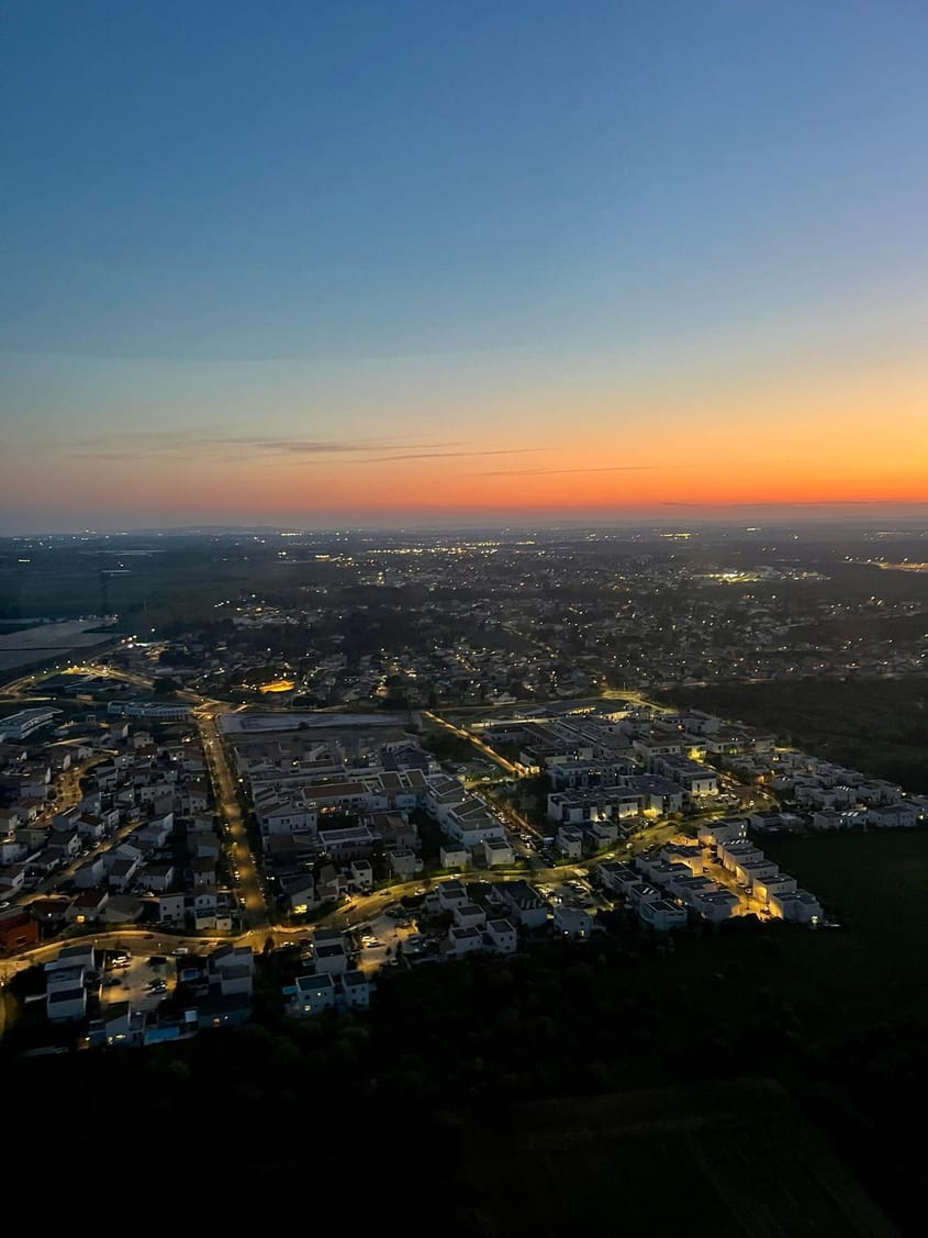 Coucher du soleil a bord d’un hélicoptère
