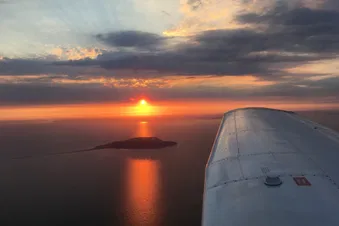 Sunset flight over Funen (Fyn)