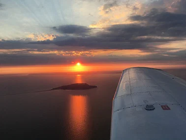 Sunset flight over Funen (Fyn)