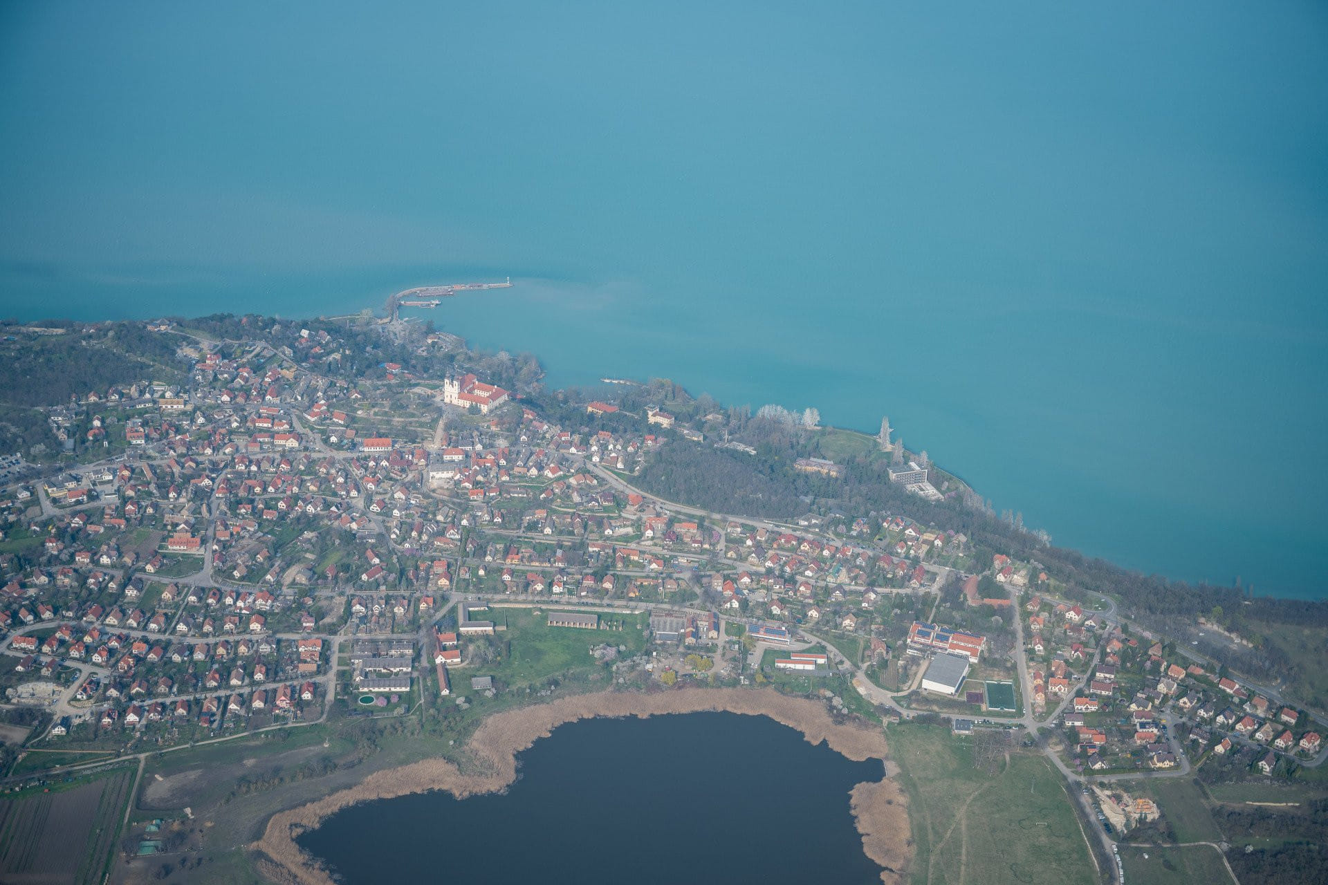 Flying over the Lake Balaton