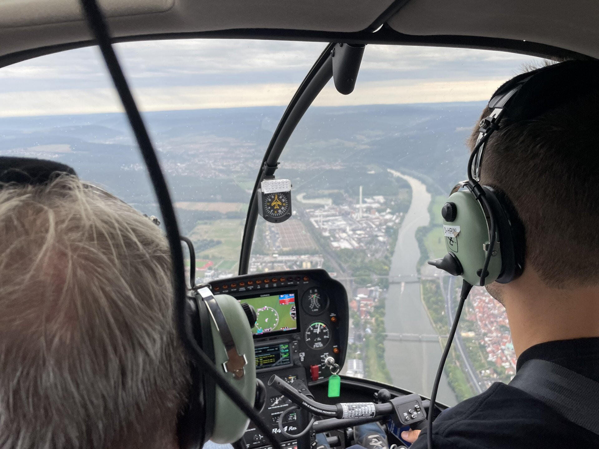 Blick von oben. Rundumsicht im Cockpit