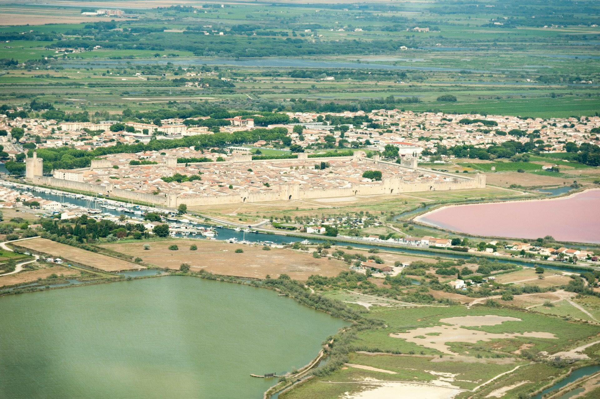 Vol Hélico  - Salins du Midi, Littoral, St-Marie-de-la-Mer