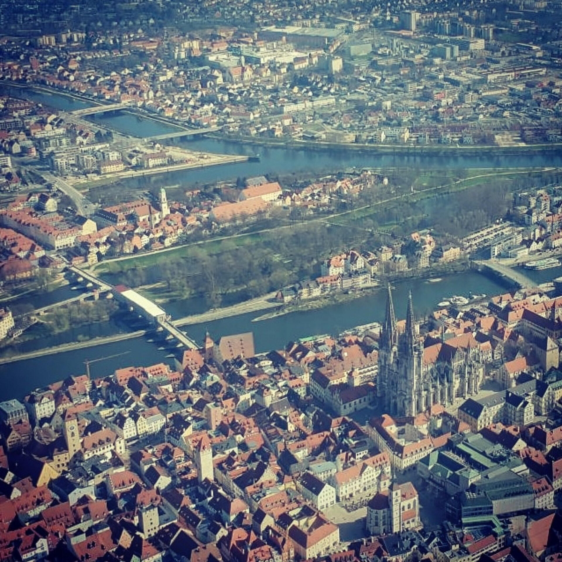Rundflug über Regensburg, Walhalla, Befreihungshalle