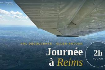 Vue aérienne de Reims depuis le cockpit