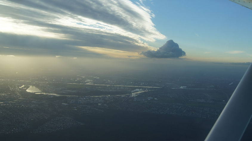 Erlebnisflug Odenwald, dem Main entlang bis nach Seligenst.