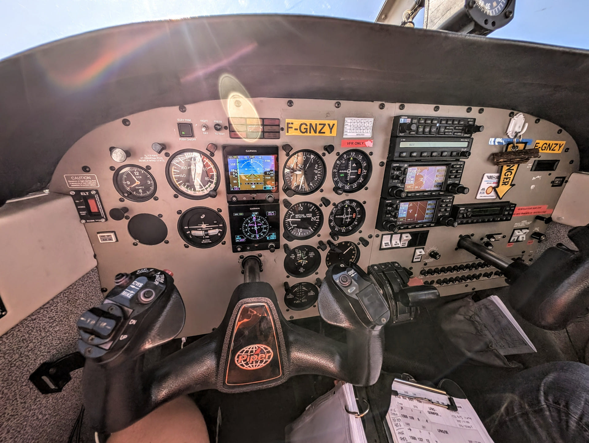 Vue du cockpit en vol
