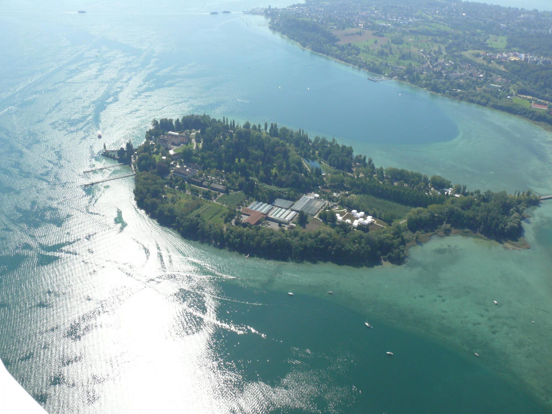 Bodenseerundflug 90min  Lindau Mainau Überlingen Weingarten
