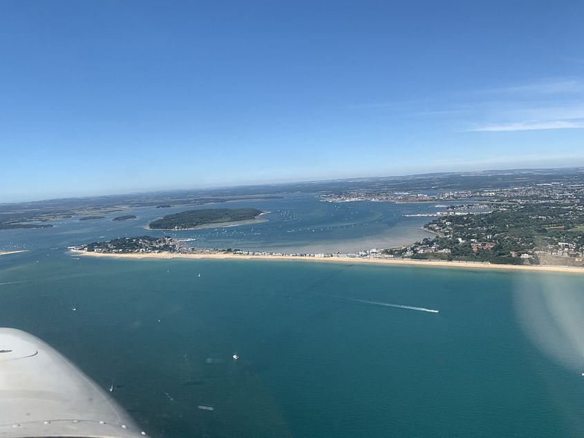Sandbanks and Poole Harbour from the air