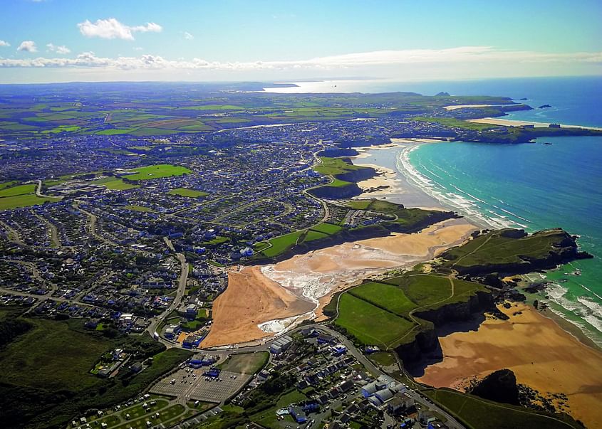 Newquay and Perranporth Beaches flight experience