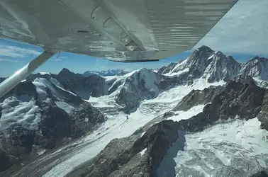 Berner Alpen, Rhonetal und Landung in Sion