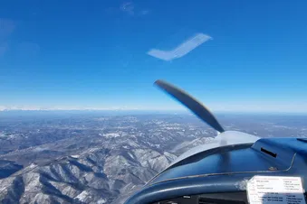 Small mountains below and big mountains in front!