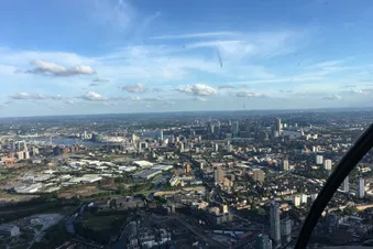 Helicopter flight over London from Denham