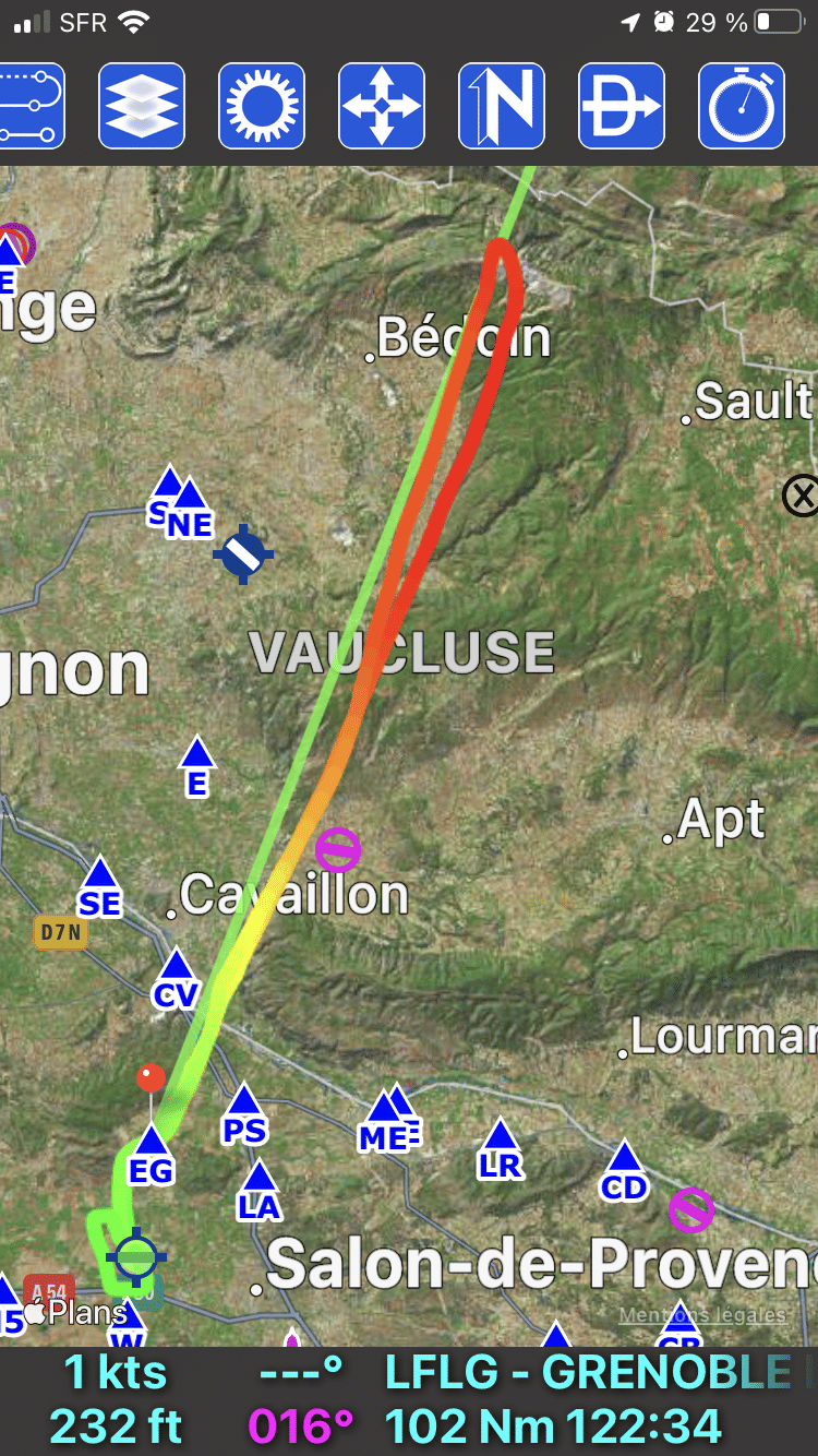 Vol au dessus du sommet du mont ventoux