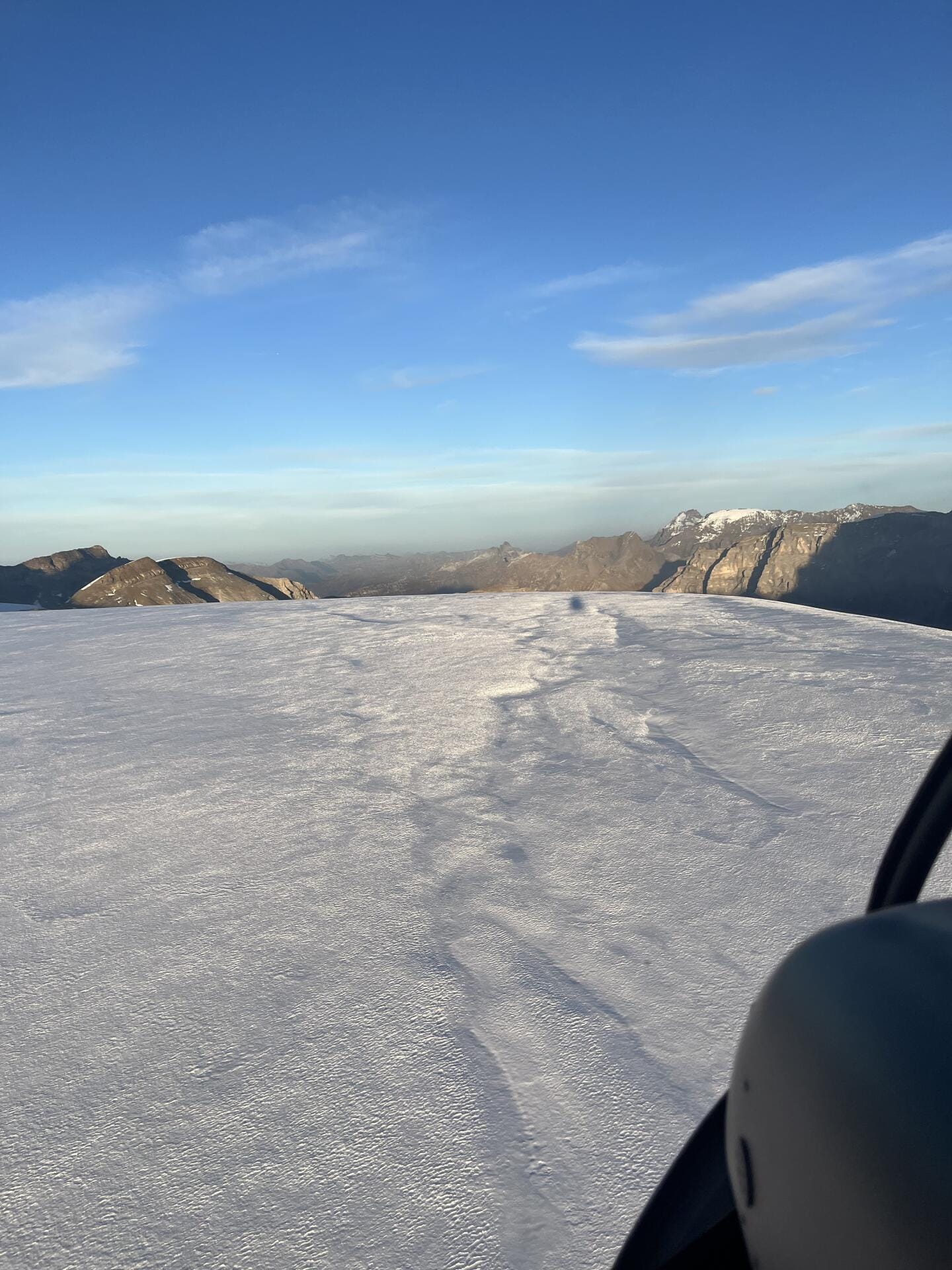 Helicopter Landing on a glacier at 10'000feet - 3000m
