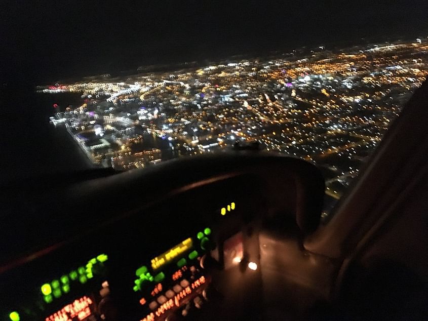 Stunning night flight above Liverpool's lights