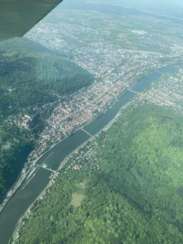 Rundflug ab Speyer in der Rheinebene, Oden- und Pfälzerwald