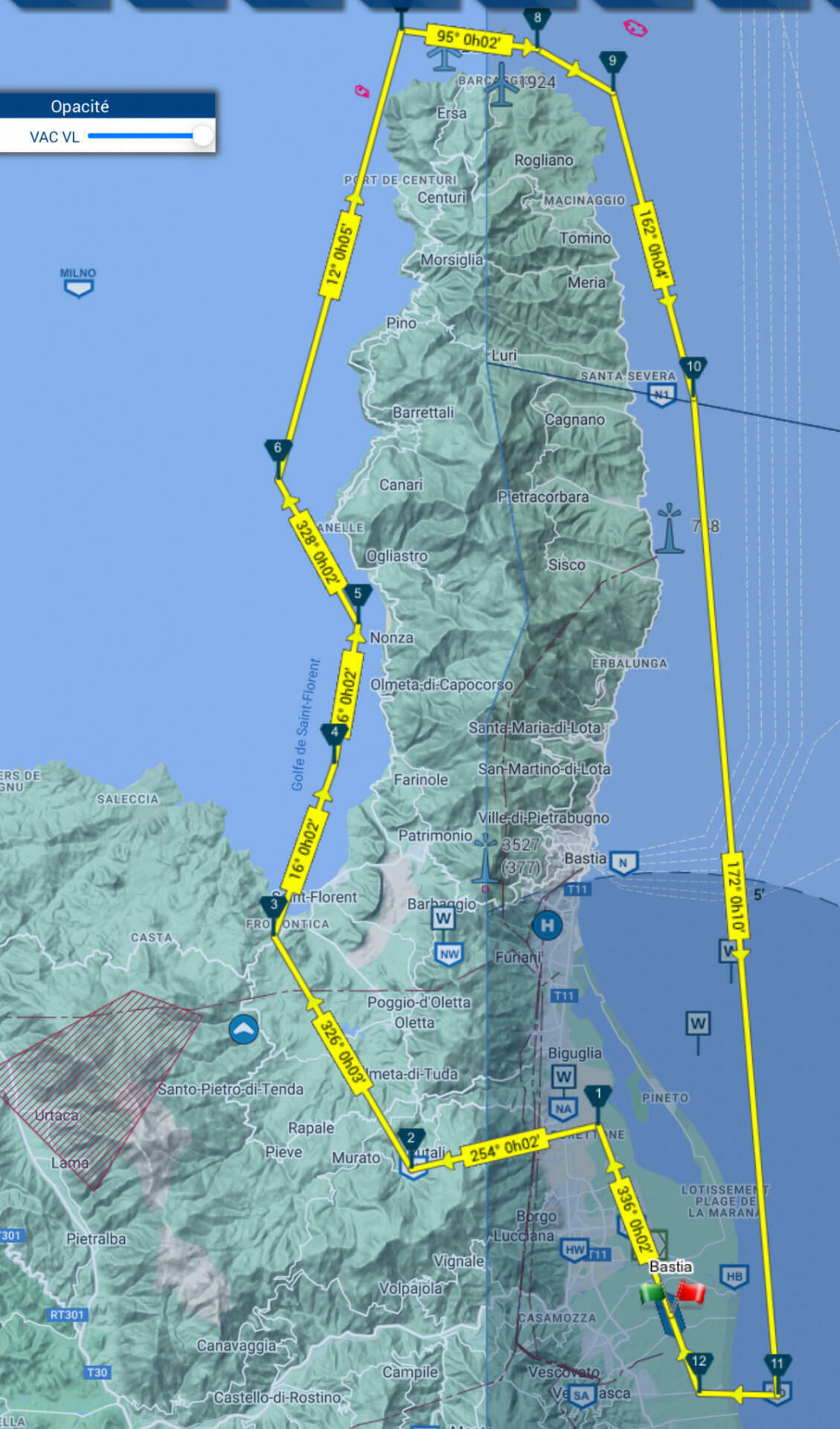 Un petit tracé du vol CLIQUER SUR LA PHOTO POUR VUE COMPLÈTE