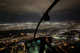 Vol de nuit en hélicoptère autour de Lyon
